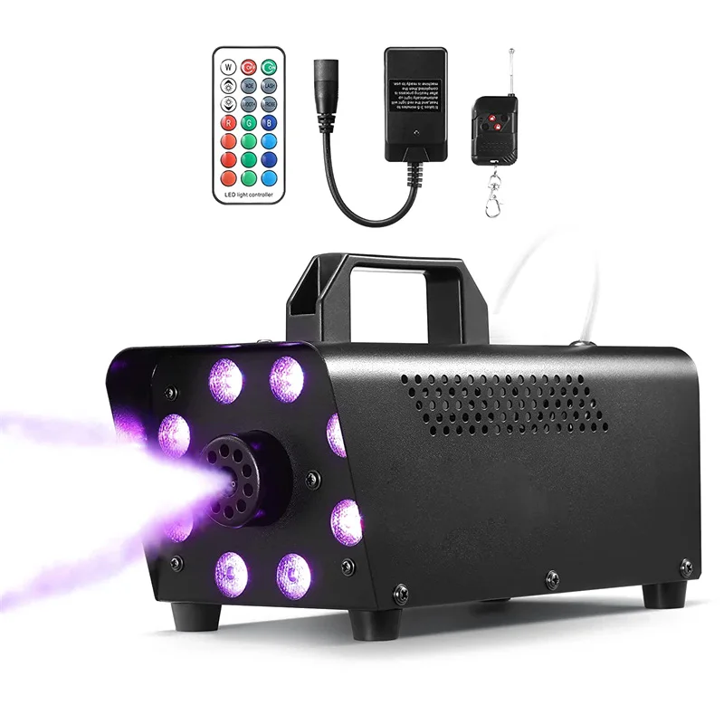 New Eight light Beads LED 500W Smoke Machine Color Adjustable Fog Machine For Halloween Private Room Bar Stage