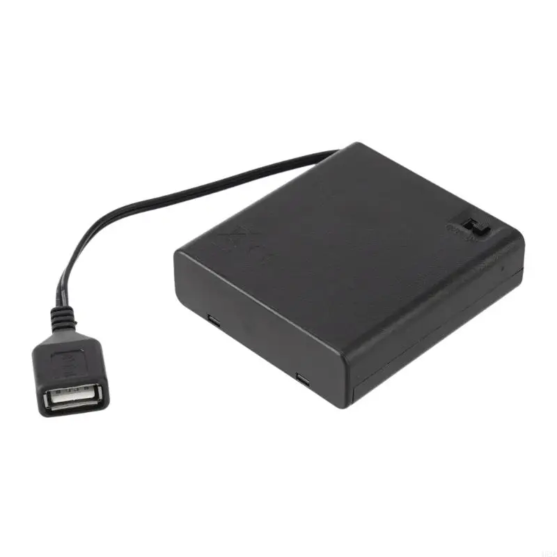 462E AA Battery Box 2/3/4/6/8 Slot AA Battery Storage Case with Cover Switches and USB Female Slot Battery Case