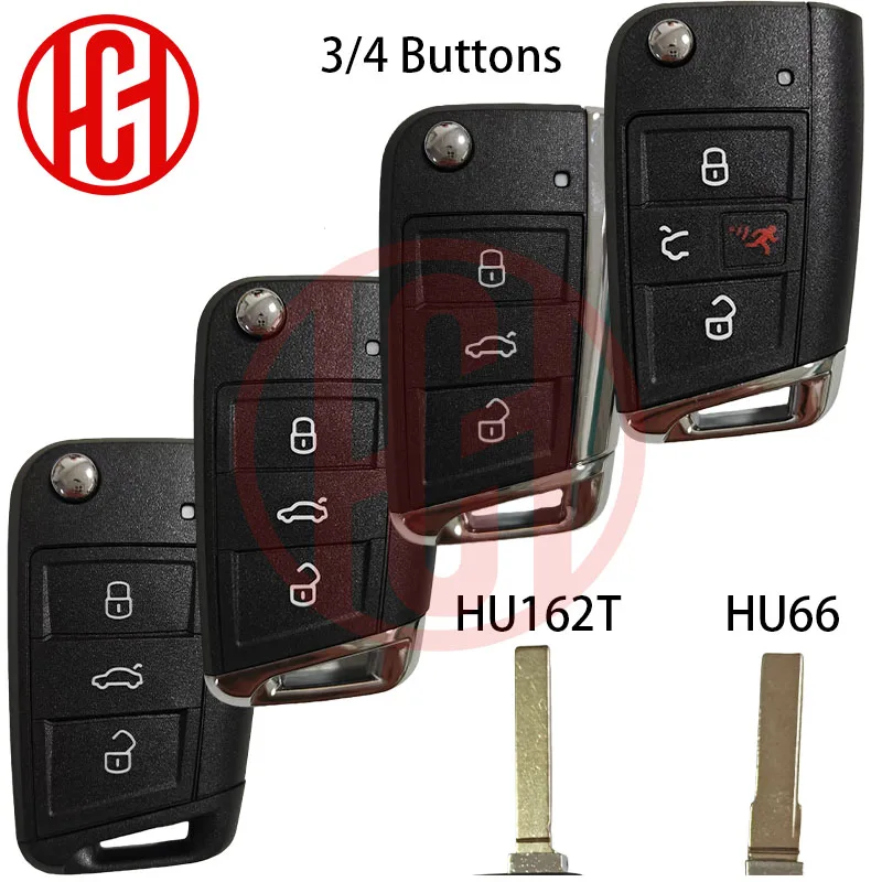 

3/4 Buttons Modified Folding Flip Remote Car Key Shell Keyless Case For Volkswagen VW Golf 7 GTI MK7 Skoda Octavia A7 Seat