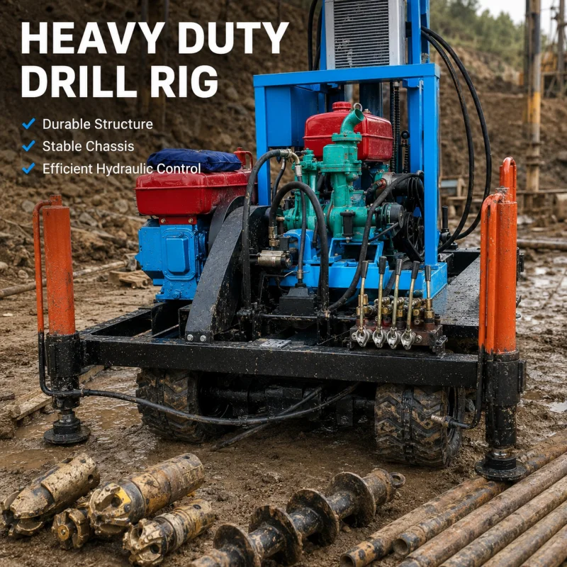 Deep Water Well Tracked Drilling Rig High Capability Borehole Digging Machine Mud Ground Project Premium Factory Wholesale