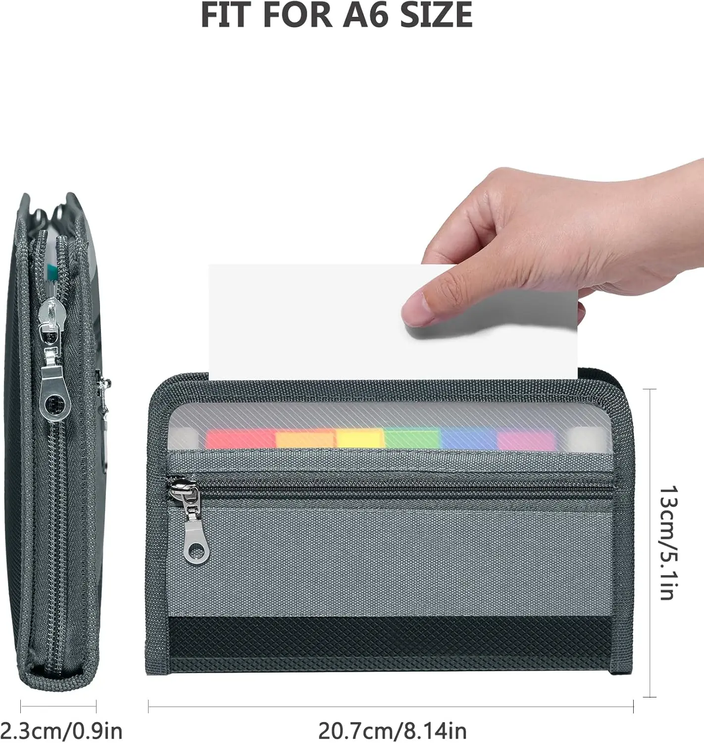 Expanding File Folders,13 Pockets File Organizer, A6 Size Document Folder with 24pcs Multicolor Labels for Home Office School