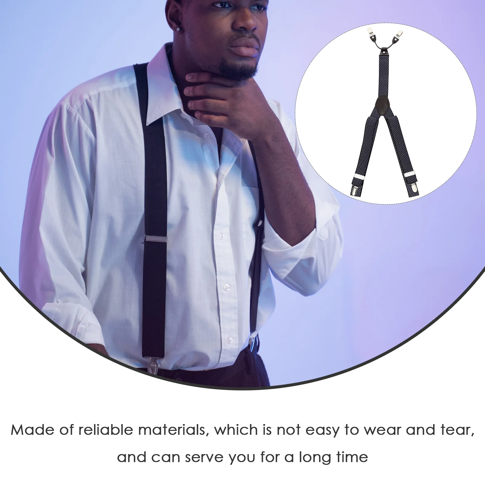 حزام مطاطي عالي التحمل للرجال، حمالة مريحة قابلة للتعديل للرجال، بنطلون جان بانت، مشبك حزام #3