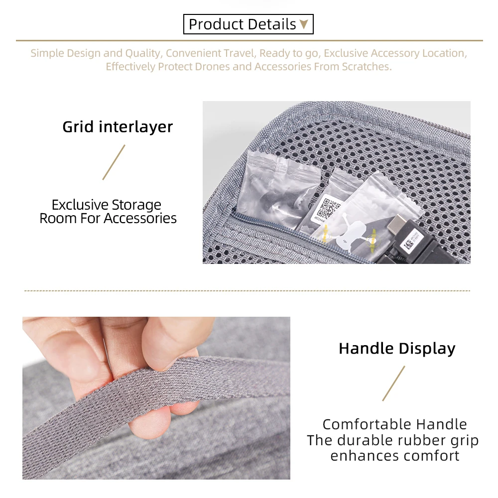 حقيبة حمل لـ DJI Mini 5 Pro، حقيبة تخزين للسفر، صندوق غطاء حماية من النايلون المقاوم للماء، وحدة تحكم RC N3 وملحقات الطائرة بدون طيار