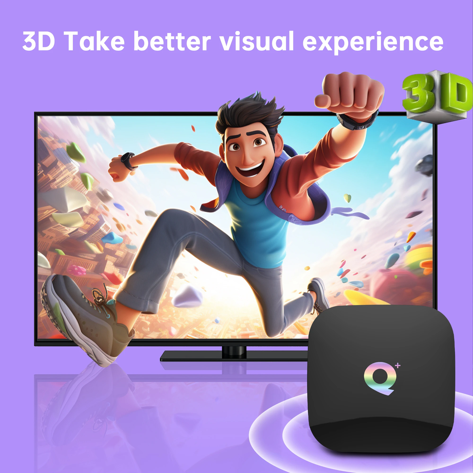 TV Box Global Version Q+ Allwinner H616 Ultra HD 6K USB3.0 HDR10+ With Ambient Lighting Set Top Box Streaming Media