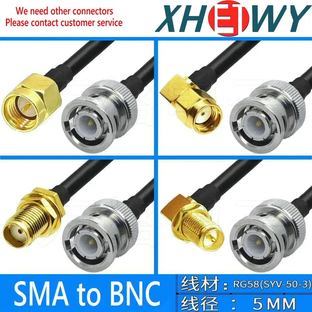 

SMA to BNC connection line 50-3 RF adapter extension RG58 BNC public to SMA public