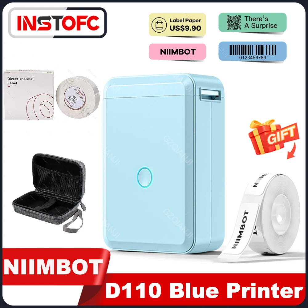 Niimbot D110 Mini Portable Thermal Printer Smart Pocket Self-adhesive Label Printer Bluetooth Price Label Sticker Maker For Home