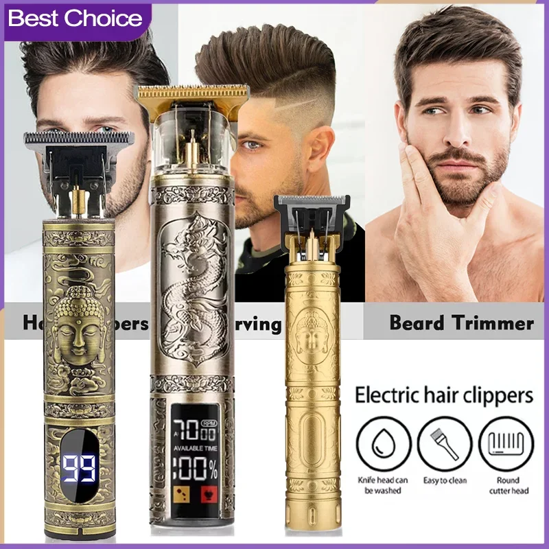 

Винтажная электрическая машинка для стрижки волос T9, профессиональный триммер для бороды и инструмент для стрижки тела для мужчин, парикмахерский качественный набор для ухода