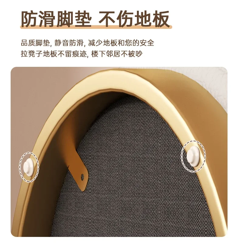 Light Luxury Dressing Stool, Household Dresser Chair, Beauty Nail Art Seat, Cream Style, Bedroom & Living Room Shoe Test Chair