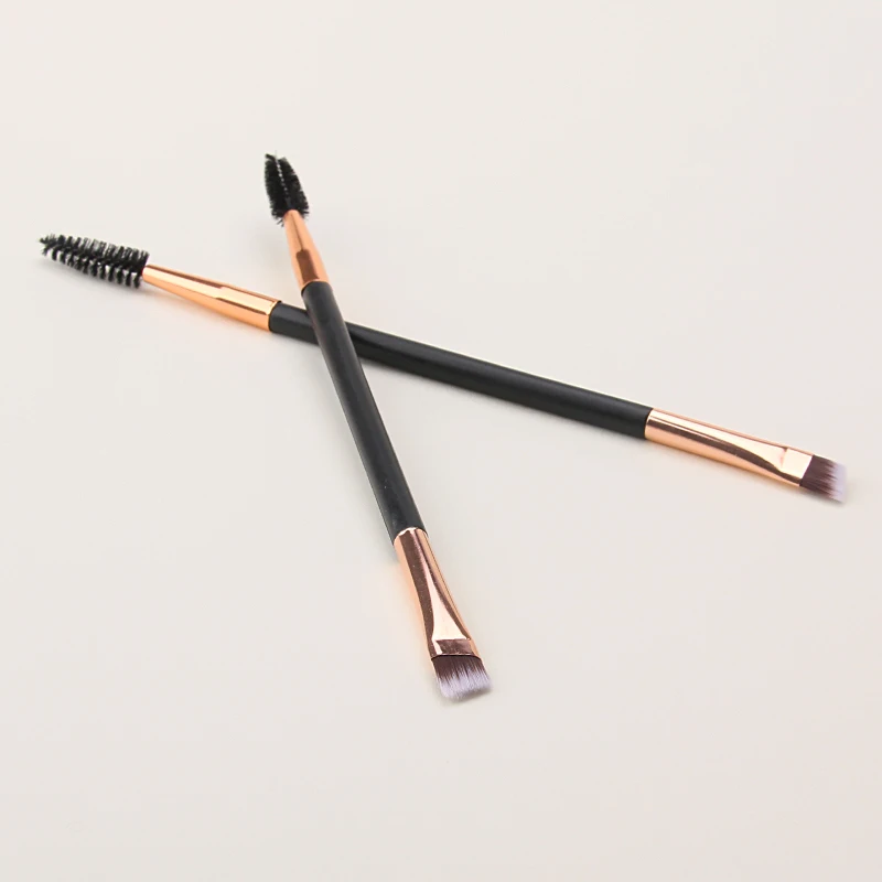 Double Ended Eyebrow Brush Spoolie Brush and Angled Brow Brush Eyelash Brush for Eye Makeup