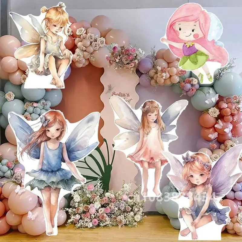 18/24/36inch Fairy Theme Party Cutout Fairy Girl Baby Shower Photo Background Diy Decor Wonderland Theme Baby Shower Cardboard