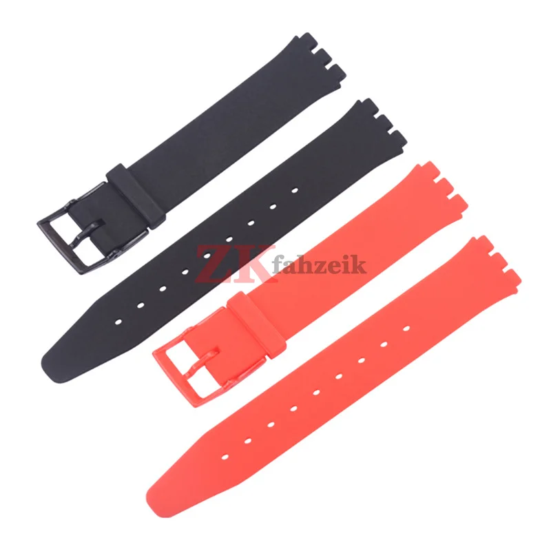 Silicone Strap for Swatch Watch Strap 16mm 17mm 19mm 20mm Waterproof Soft Rubber Watch Band Wrist Bracelet Belts