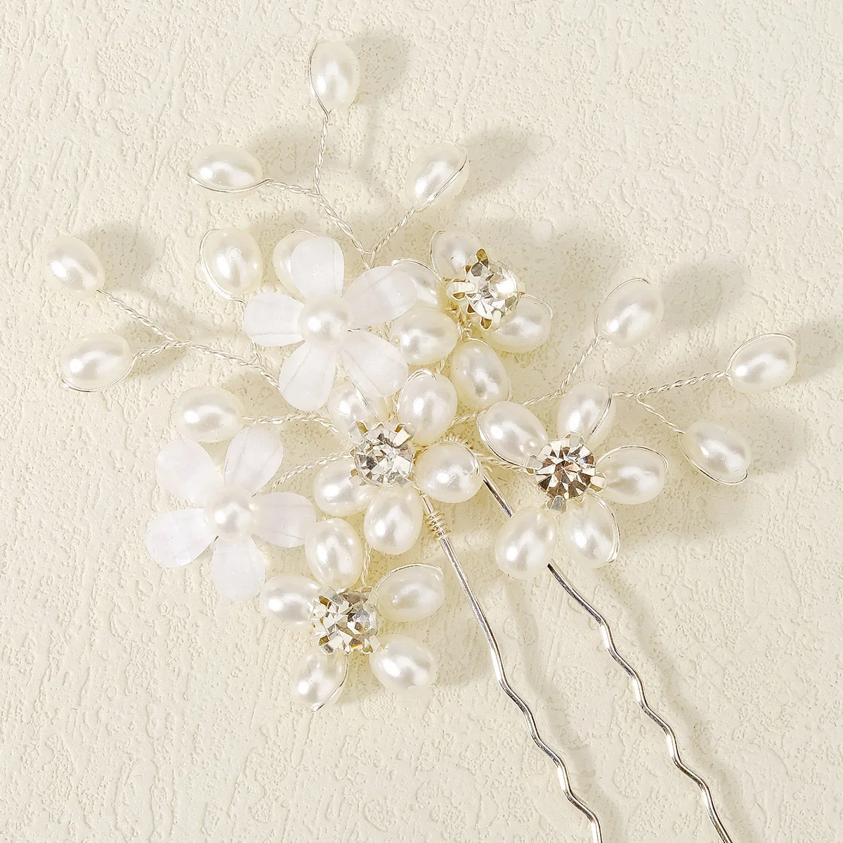 Frauen Blume Haarnadel Stick Hochzeit Braut Kristall Perle Haarnadel U Förmigen Haar Clip Barrettes Haar Zubehör Großhandel – Detail 3