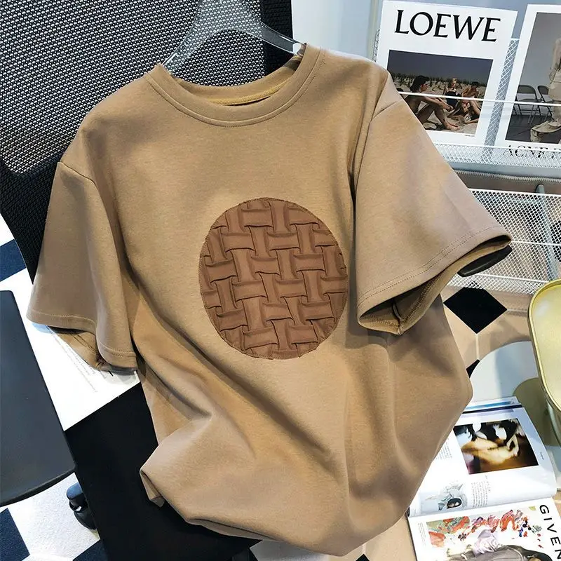 Large Size Korean Loose Summer Fashion Women Casual T-shirt Printing Round Neck Short Sleeve Comfortable Youth High Street Tops