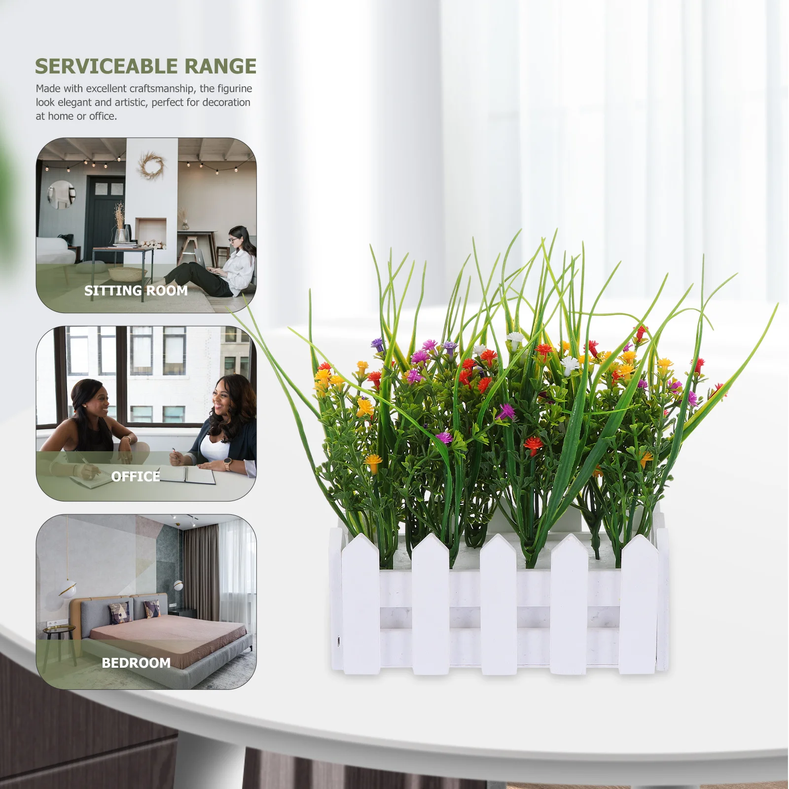 

Elegant Simulation Bonsai Ornament Decorative Potted Plant Artificial Flower Set for Home Hotel Club Villa Stylish Personality