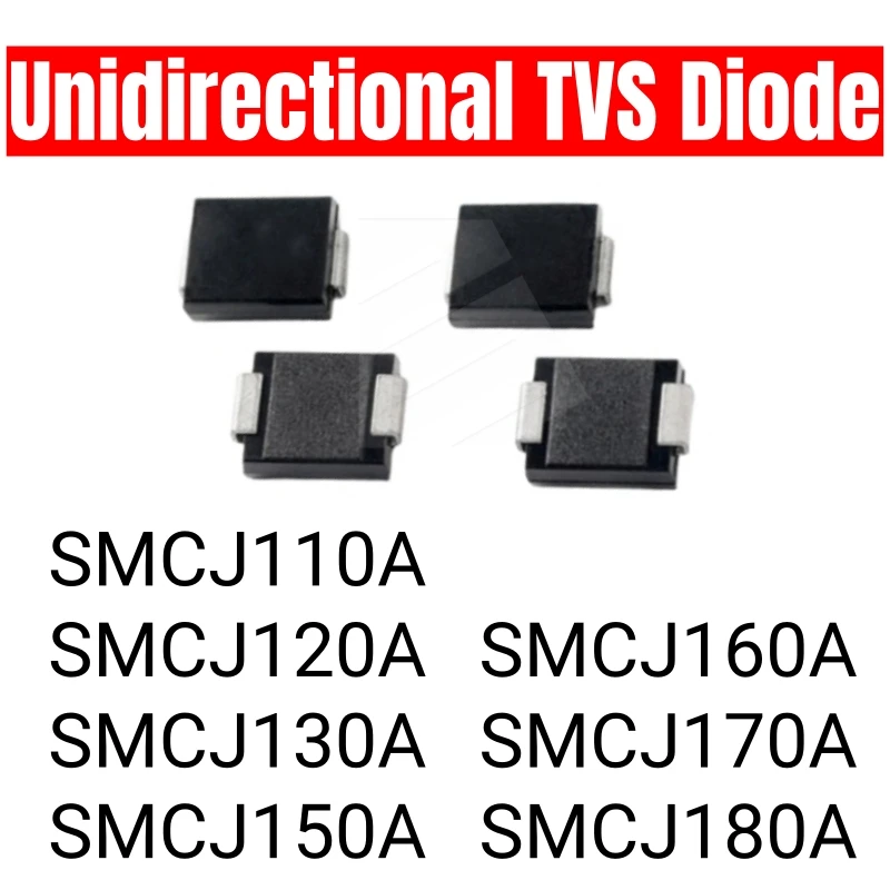 20PCS SMCJ110A SMCJ120A SMCJ130A SMCJ150A SMCJ160A SMCJ170A SMCJ180A Unidirectional TVS Transient Suppression Diode SMC