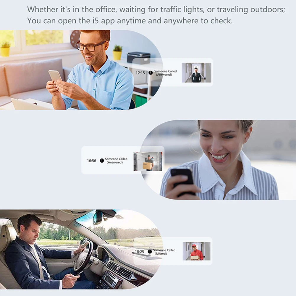 Kit de caméra de sonnette visuelle intelligente, vision nocturne sans fil, sécurité à domicile intelligente, sonnette de porte HD, audio bidirectionnel, système d'alarme