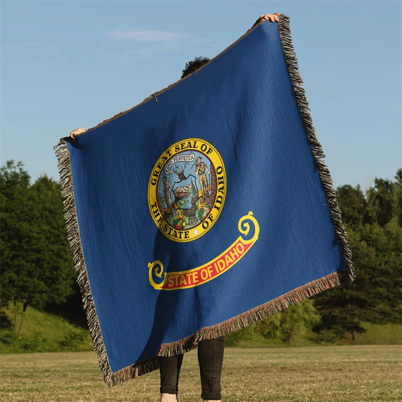 

Gaslight Gatekeep Girlboss Idaho United States of America Jacquard Fringed Woven Throw Blanket