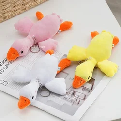 LLavero de peluche de pato para niños y niñas, muñeco esponjoso, Animal lindo, Cisne, Ganso, muñecas suaves, juguetes de peluche, Bolsa Escolar colgante, regalo de cumpleaños