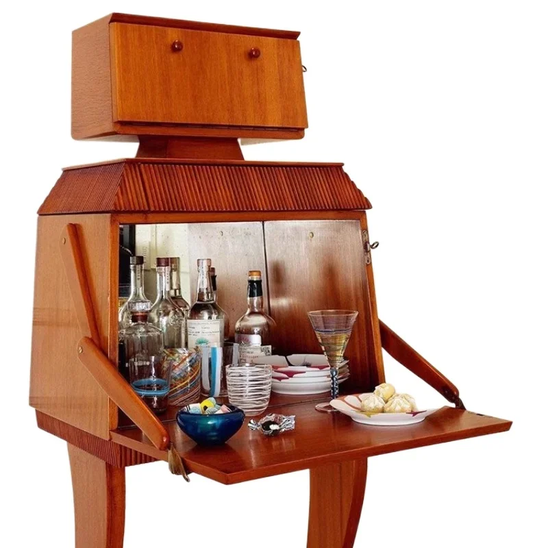 

Medieval 1960 robot solid wood locker, simple living room storage creative niche makeup desk wine cabinet