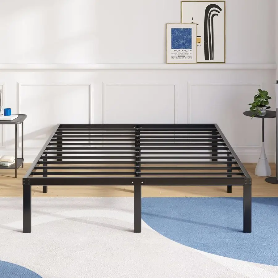 

Metal Platform Bed Frame Full Size 14 Inch Noise Free Quiet Design, Heavy Duty Steel Support, Under Bed Storage, Easy Assembly,