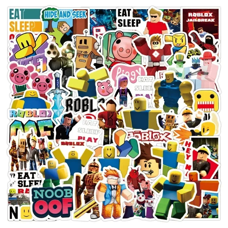 50/100pcs Roblox Game Graffiti Stickers Water Cup Luggage Notebook Scooter Stickers Cartoon Anime Christmas Birthday Gifts Toys