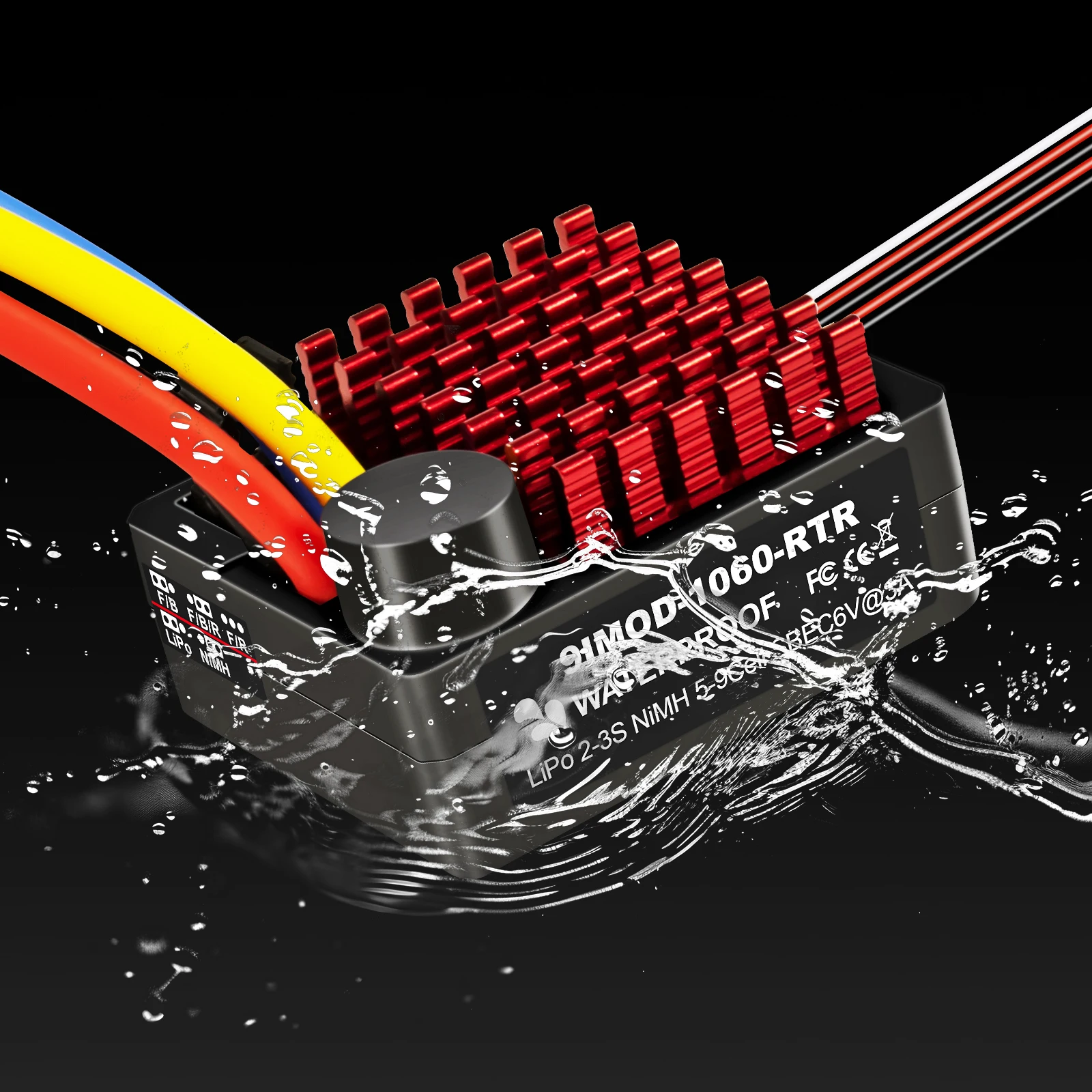 

9IMOD 1060 RTR 60A ESC Матовый электронный регулятор скорости 2-3S LiPo Водонепроницаемый BEC 6V3A для 1/10 осевого SCX10 TRX4 TRX6 D90 HPI