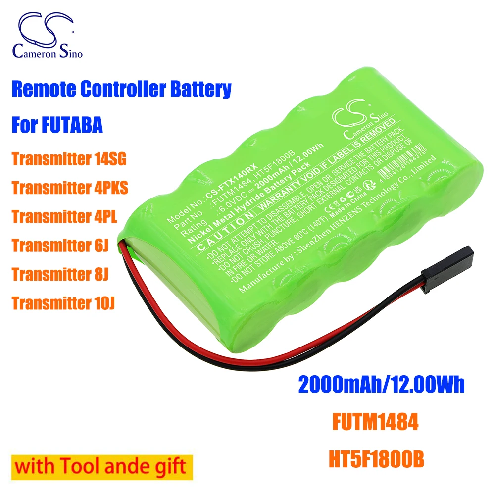 

CameronSino 2000mAh 6.0V 12.0Wh RemoteController Ni-MH Battery for FUTABA FUTM1484 HT5F1800B Transmitter 14SG 4PKS 4PL 6J 8J 10J