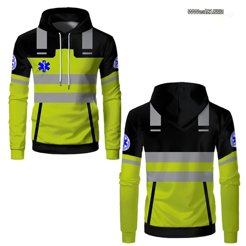 Imagen 2 del producto Ropa de trabajo clásica, uniforme de trabajador médico, Sudadera con capucha deportiva ligera, Jersey estampado de gran tamaño fino, Cosplay de personal médico
