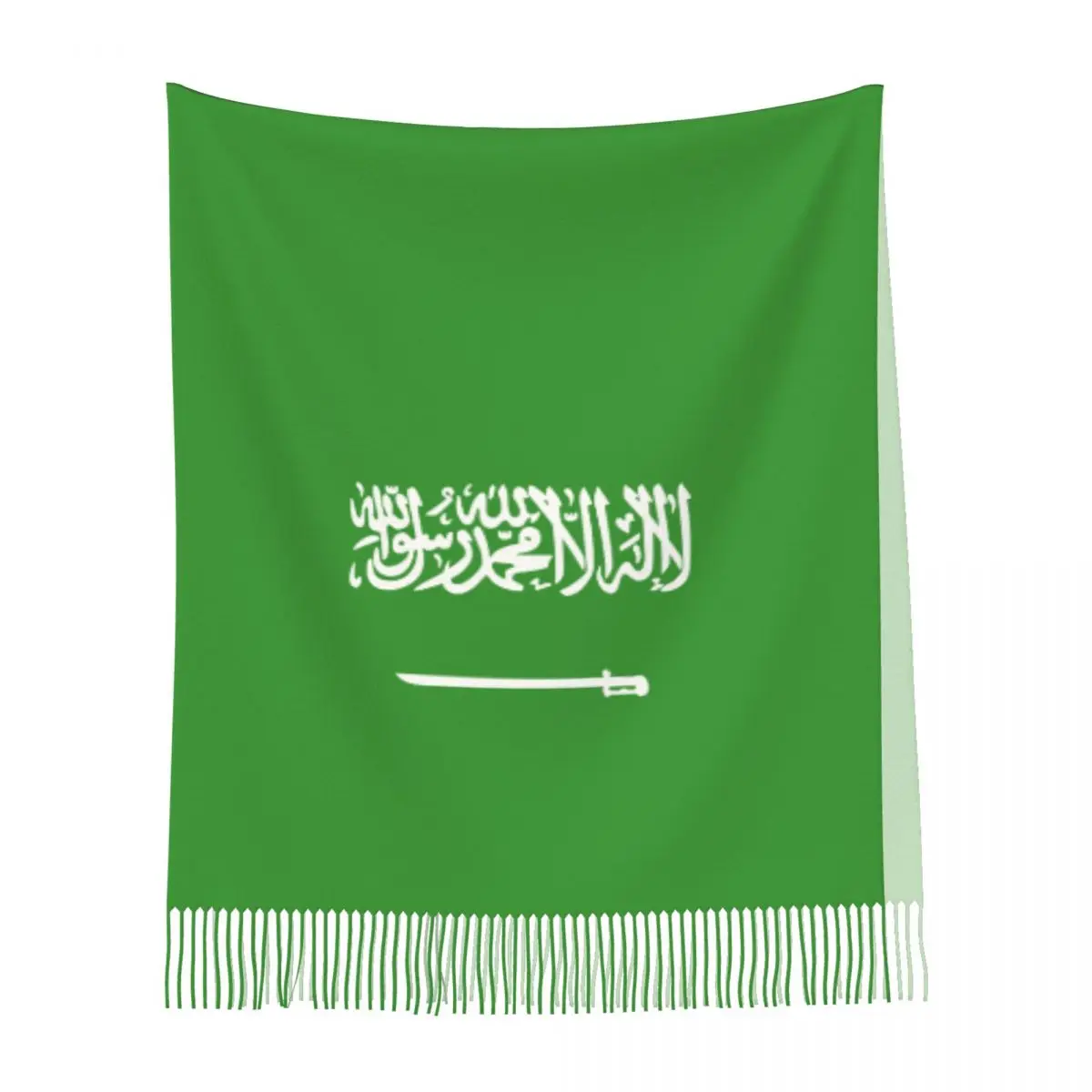 Bandeira da Arábia Saudita para mulheres, lenço borla, lenço fashion