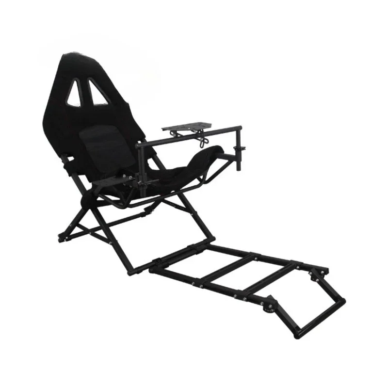 Folding racing emulator seat steering wheel bracket
