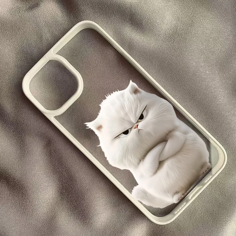 Funny Cool Cat Clear Phone Case For iPhone 16 17 Pro Cases iPhone 15 14 13 12 11 Pro Max MINI 17 Air Shockproof Cover