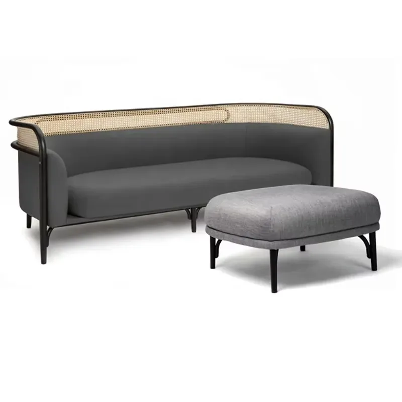 Modern Nordic design outdoor metal frame rattan sofa (for dining room)