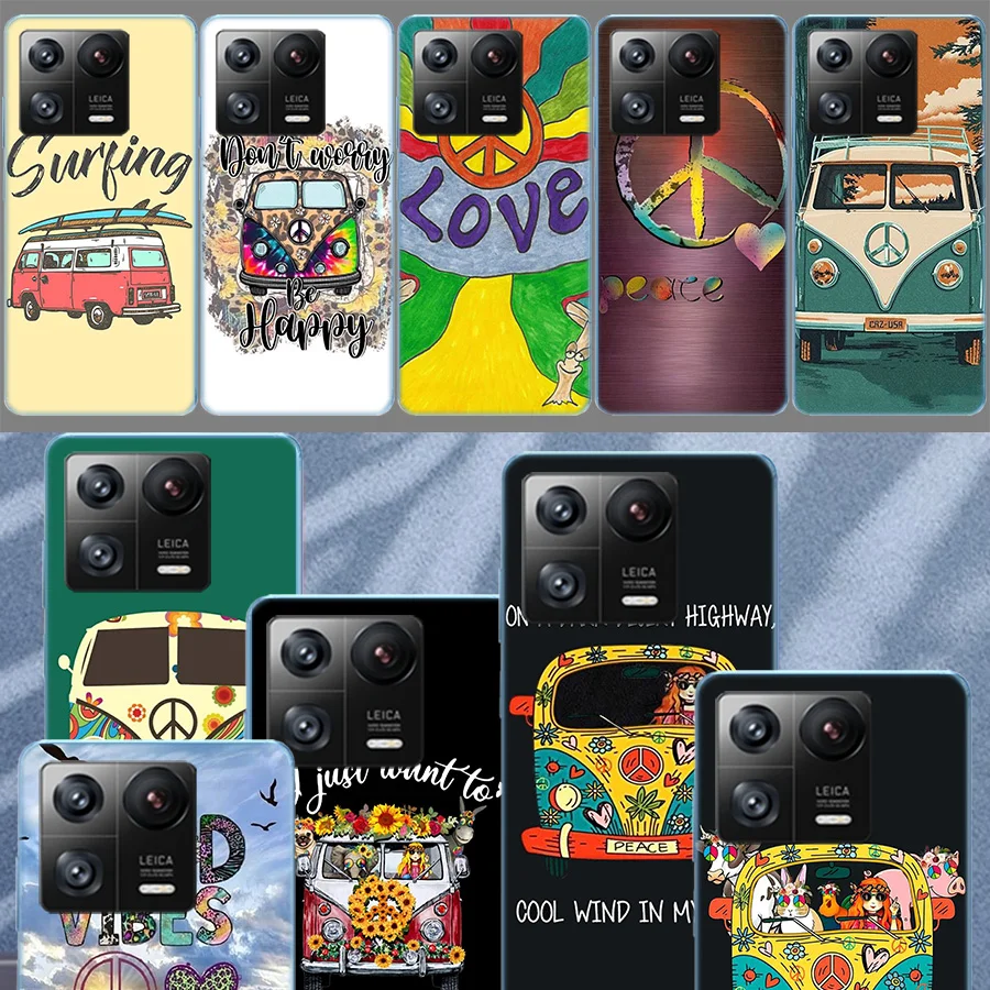 Hippie Peace Bus and Sunflower Soft Phone For Xiaomi X6 X5 X4 X3 GT F6 F5 F4 F3 F2 Pro M5 M5S M4 Mi Note 10 Lite F1 M3 M2 Cases