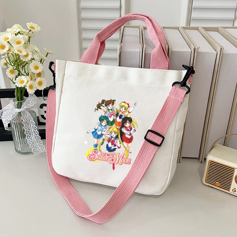 

Sailors Moon Series Canvas Shoulder Bag Cartoon Student Small Crossbody Messenger Bags Cute Women Handbag Birthday Gifts