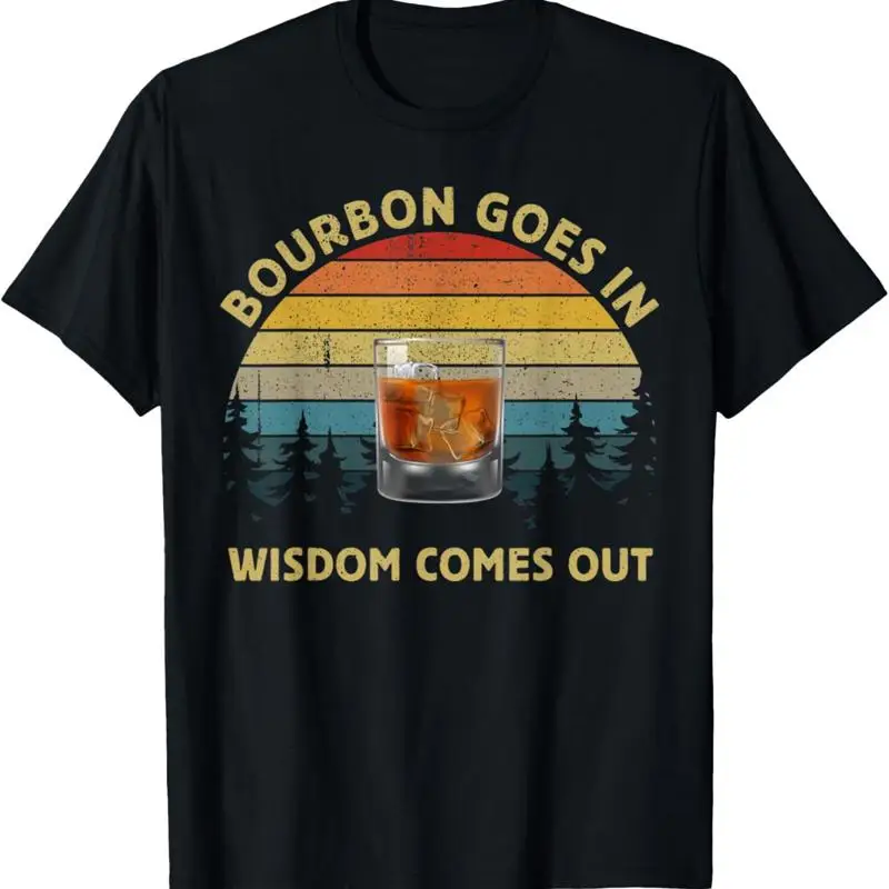 

Винтажная футболка для влюбленных Bourbon Goes In Wisdom