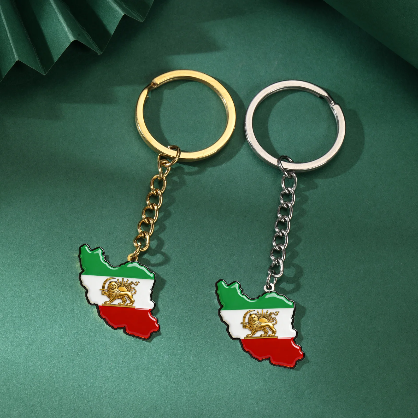 Persia Iran Flag Pendant Keychain Persian Iranian Lion for Women Men Iranian Jewelry SunSouvenir Series Gifts