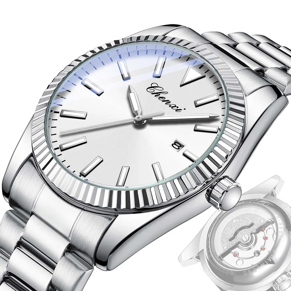 CHENXI New Men's Quartz Watch Simple Casual Stainless Steel Strap Waterproof Business Wristwatch for Men часы мужские наручные