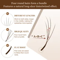 CoMango Brown Small Spacing 3D/4D/5D W Shape Eyelash Extensions Narrow Spark Clover Lashes Premade Fans Lashes Natural Soft 4