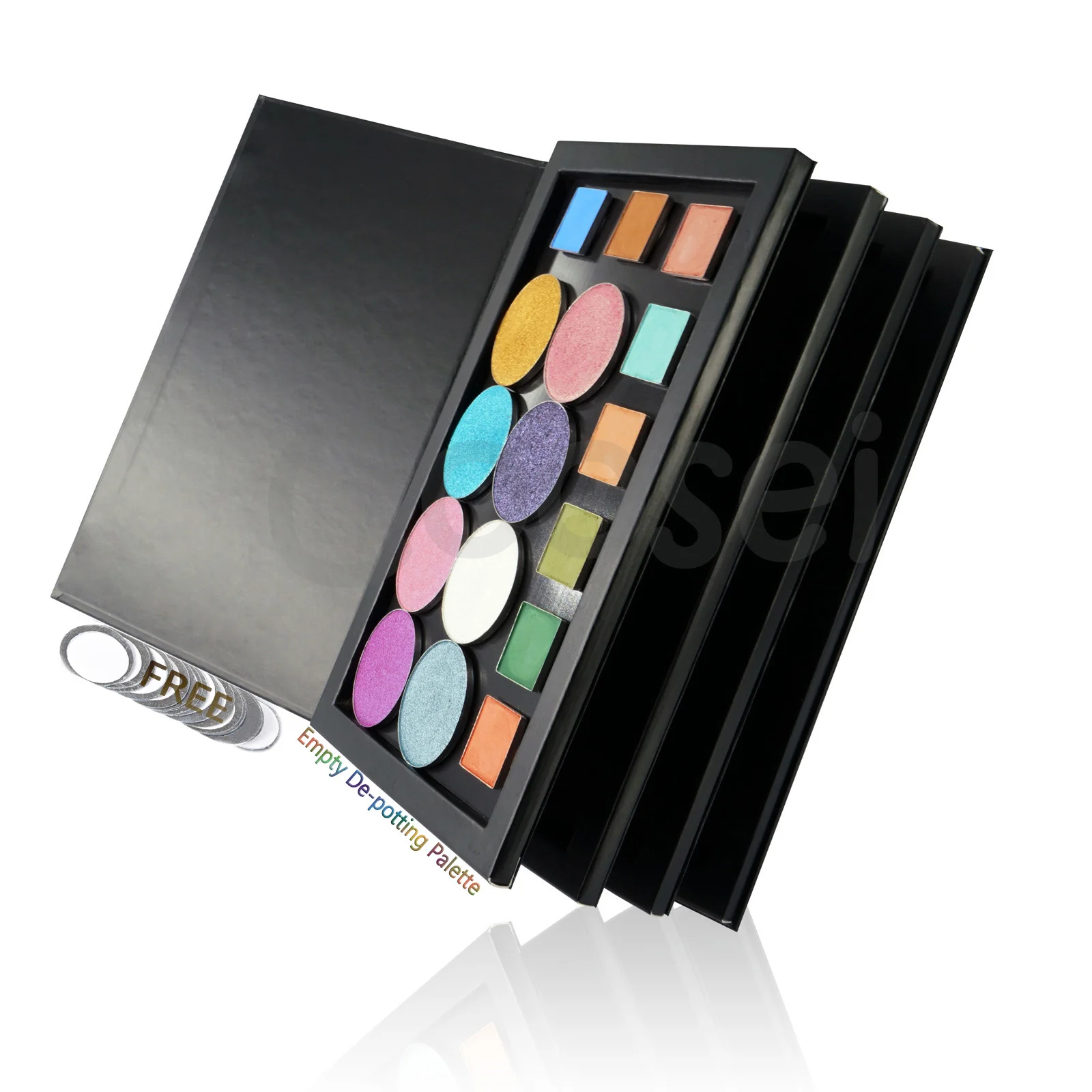 Book Shaped New Extra Large Magnetic Eyeshadow Pallete 3/4 Layers EMPTY Big Makeup Palette Storage Box 60pcs 36mm Shadows