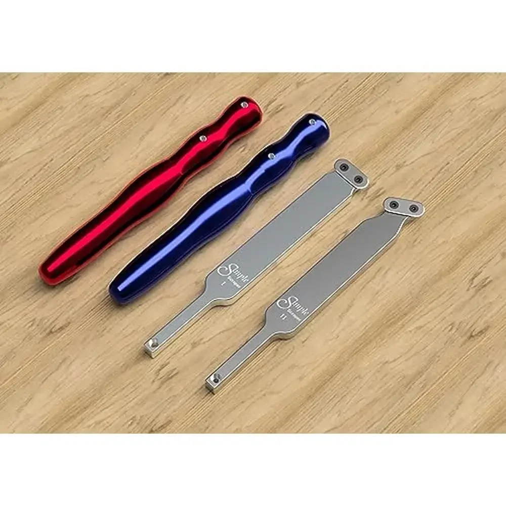 

Carbide Turning 2 Tool Set Oval Cutters Red Blue Handles Negative Rake 8" USA Made Bowl Wall Box Finishing Tailstock Support