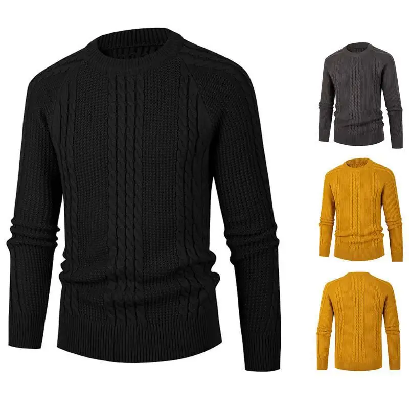 بلوفرات محبوكة بلون سادة للرجال