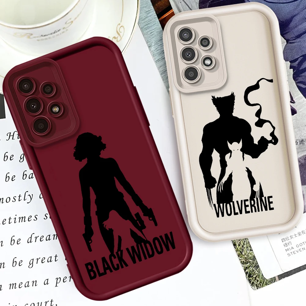 Black Widow Iron Man Pattern Cool For Samsung A73 A71 A54 A53 A52 A51 A33 A32 A21S A14 A13 A12 A03 A04 A05 5G Eye Ladder Cover