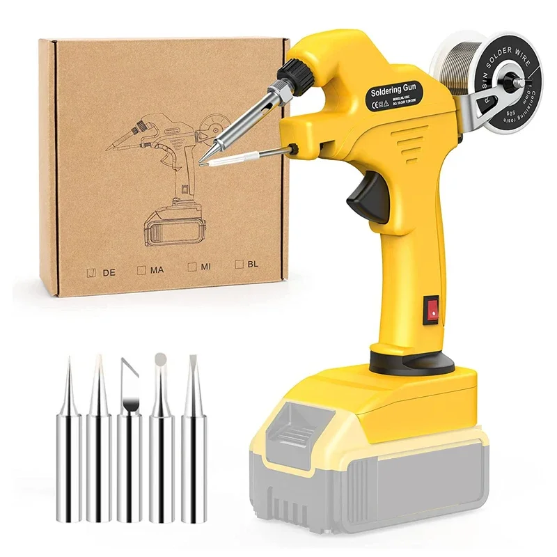 Dla Dewalt 18V 20V akumulator litowo-jonowy bezprzewodowy pistolet lutowniczy automatyczne podawanie ręczny pistolet do szybkiego podgrzewania lutowania — 2