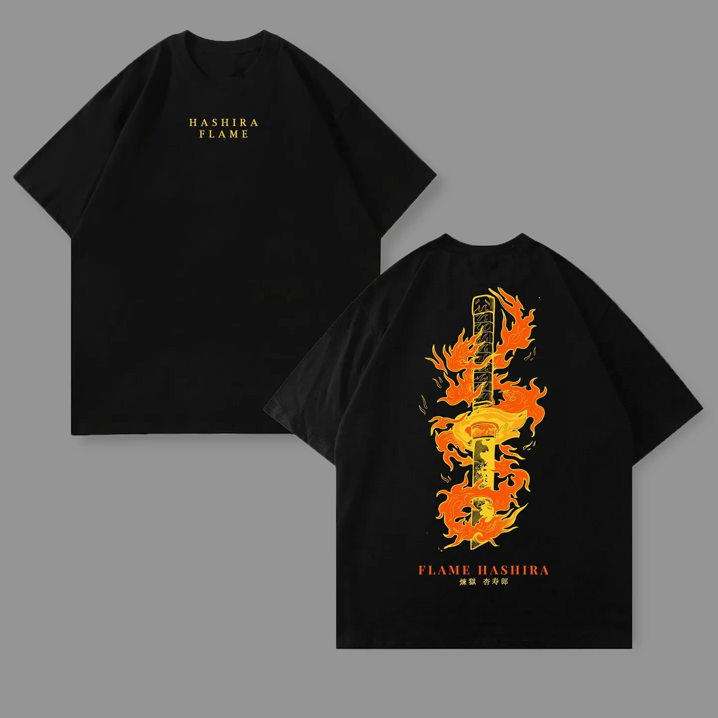 2026 New Hot Summer Demon Slayer Kokushibo Anime Printed T-shirt 2025 Men's and Women's Harajuku Fashion Parent Child Top