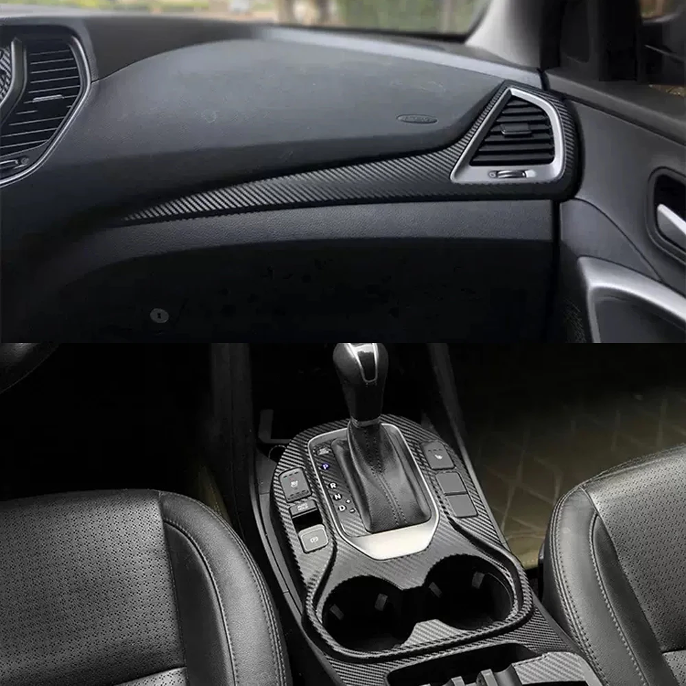 

For Hyundai Santa Fe 2013-2018 Car-Styling 3D/5D Carbon Fiber Car Interior Center Console Color Molding Sticker Decals Parts