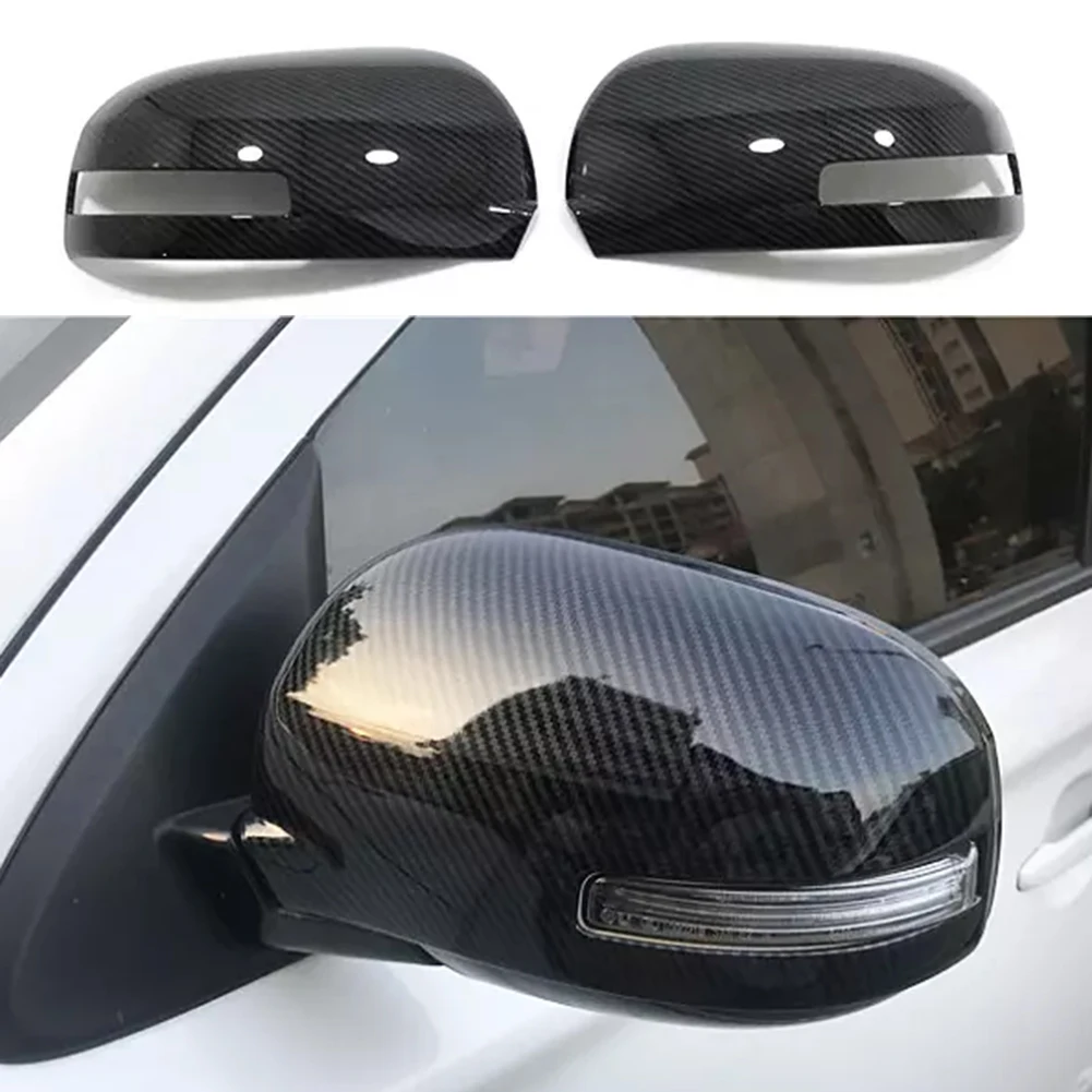 Manual Measurement Deviation Side Mirror Cover Carbon Fiber Side Mirror ABS Material Carbon Fiber Black Easy Installation