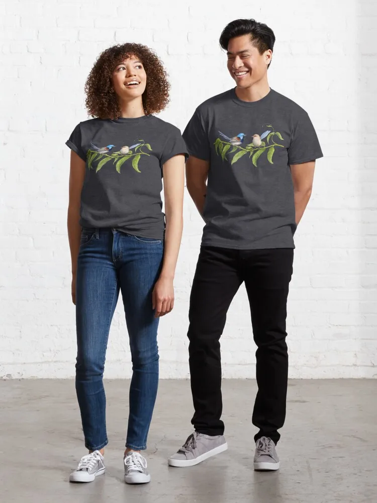 Variegated Fairy-Wrens - By Nadya Neklioudova Classic T-Shirt 100% Cotton Streetwear High Quality