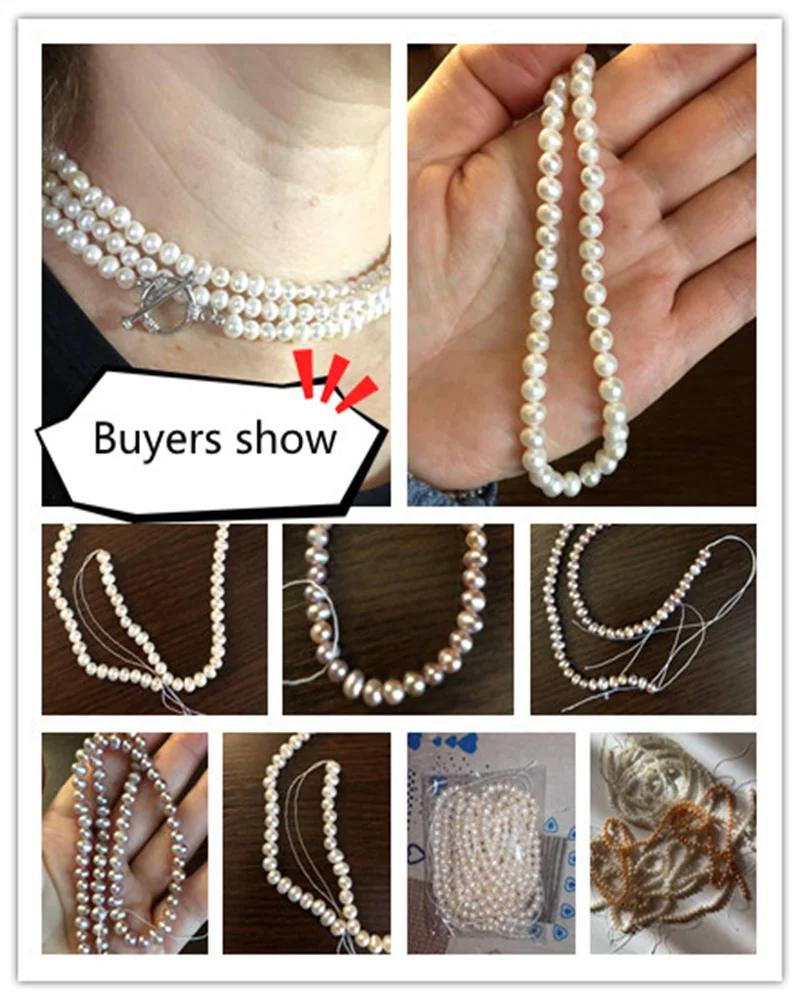 

4/5/6/7/8mm Natural Freshwater Pearl Beads Nearly Round 36cm Punch Loose Beads for DIY Women Necklace Bracelet Jewelry Making