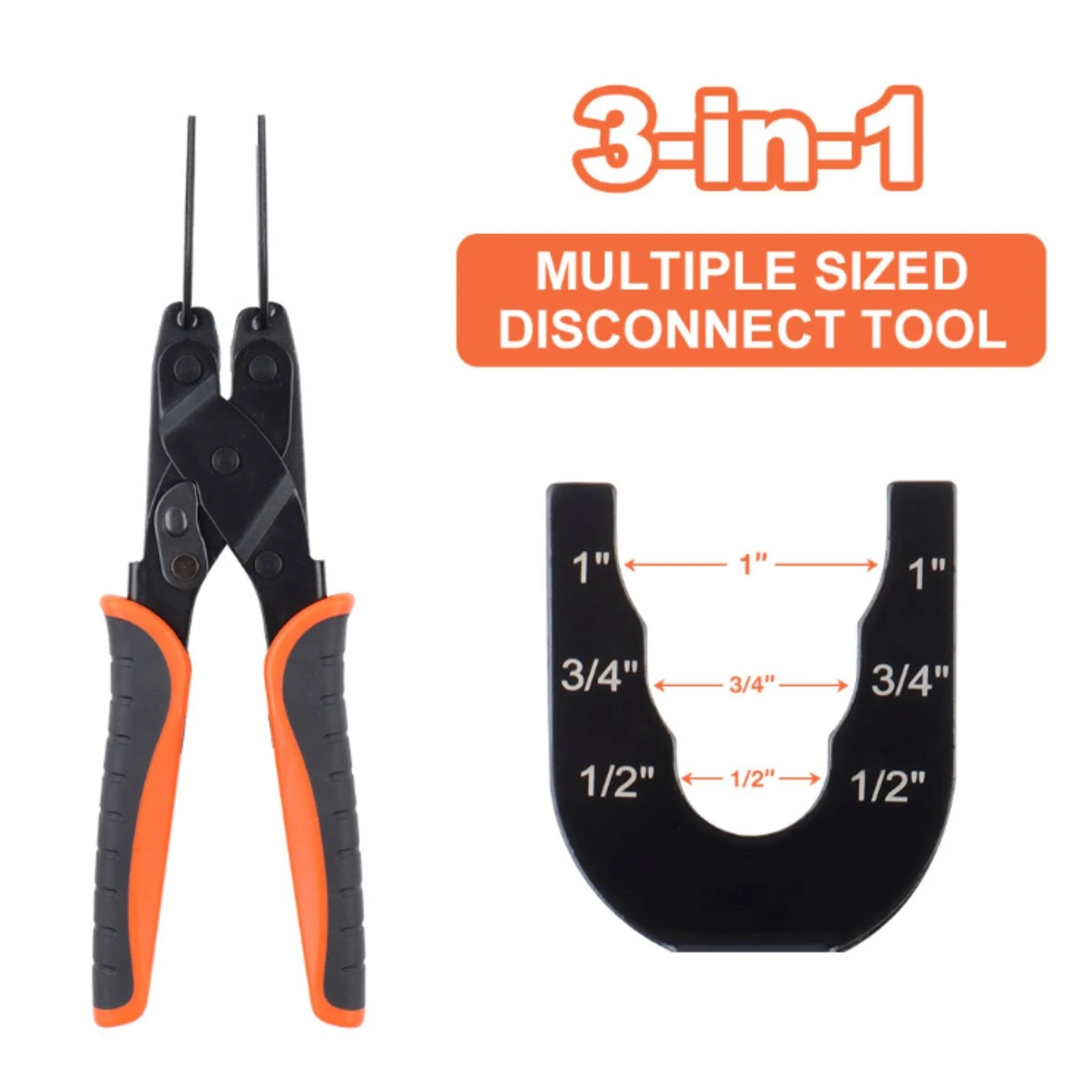 Push Fit Fitting Remover 3-in-1 Pipe Release Pliers Water Pipe Disconnect Pliers Multiple Sized Push to Connect Disconnect Tool