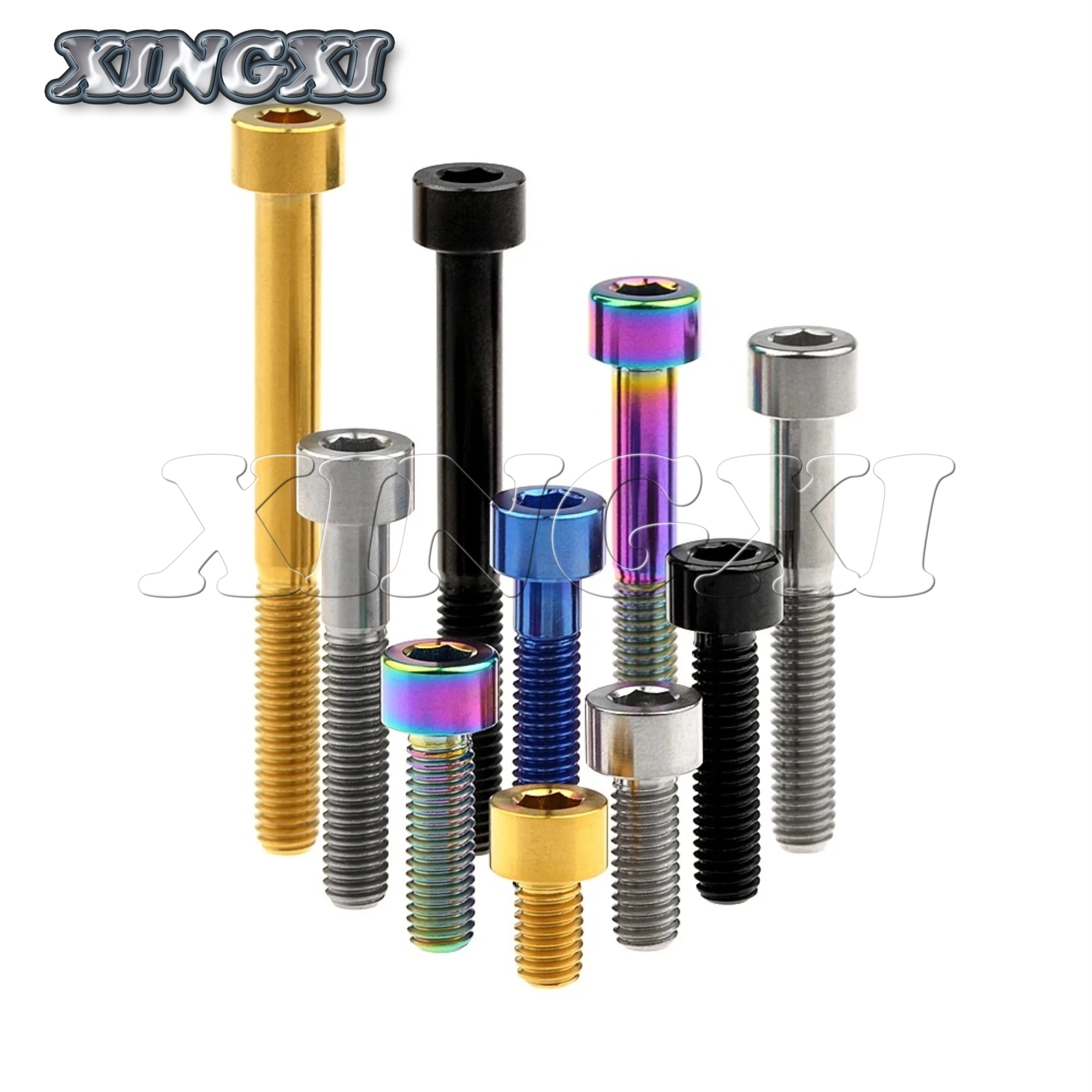 Xingxi Titanio Ti M5x10 12 16 18 20 23 25 30 35 40 45 50 55 60 millimetri DIN912Bolt Cap Allen Vite A Testa per Attacco Manubrio Reggisella Parte